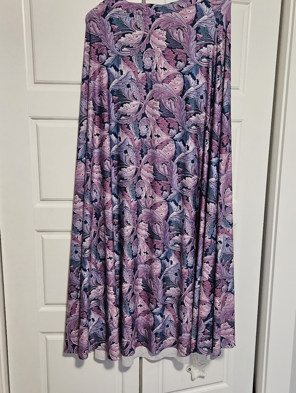 Blackmilk Floral Print Maxi Skirt L - Purple Pink